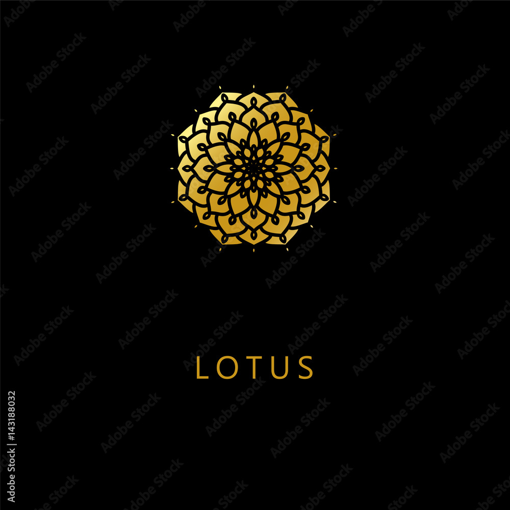 Abstract flower logo icon design. Elegant lotus symbol. Template for creating unique luxury design, logo, artwork, exhibitions, auctions, stock vector Abstract flower logo icon design. Elegant lotus symbol. Template for creating unique luxury design, logo, artwork, exhibitions, auctions, stock vector