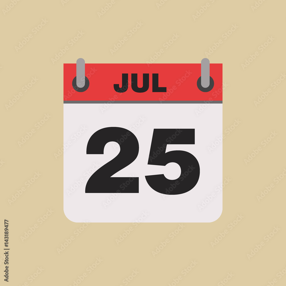 calendar flipping date time day month July simple flat vector illustration application app logo icon calendar flipping date time day month July simple flat vector illustration application app logo icon