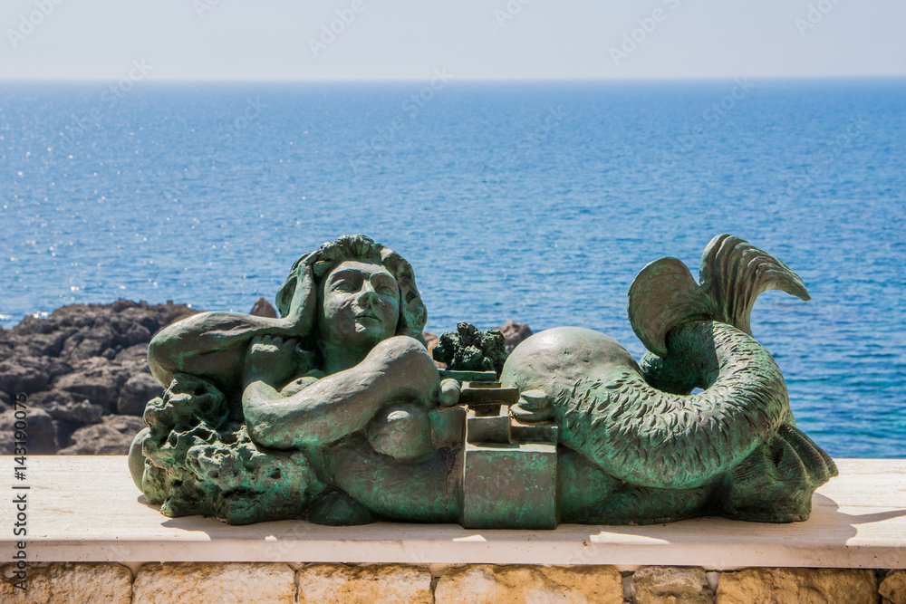 Meerjungfrau Figur in Gallipoli, Italien