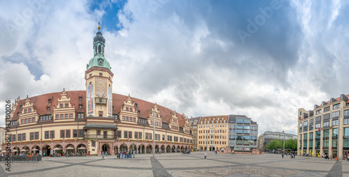 LEIPZIG, GERMANY - JULY 2016: Panoramic view of city streets. Leipzig is a major attraction in Germany
