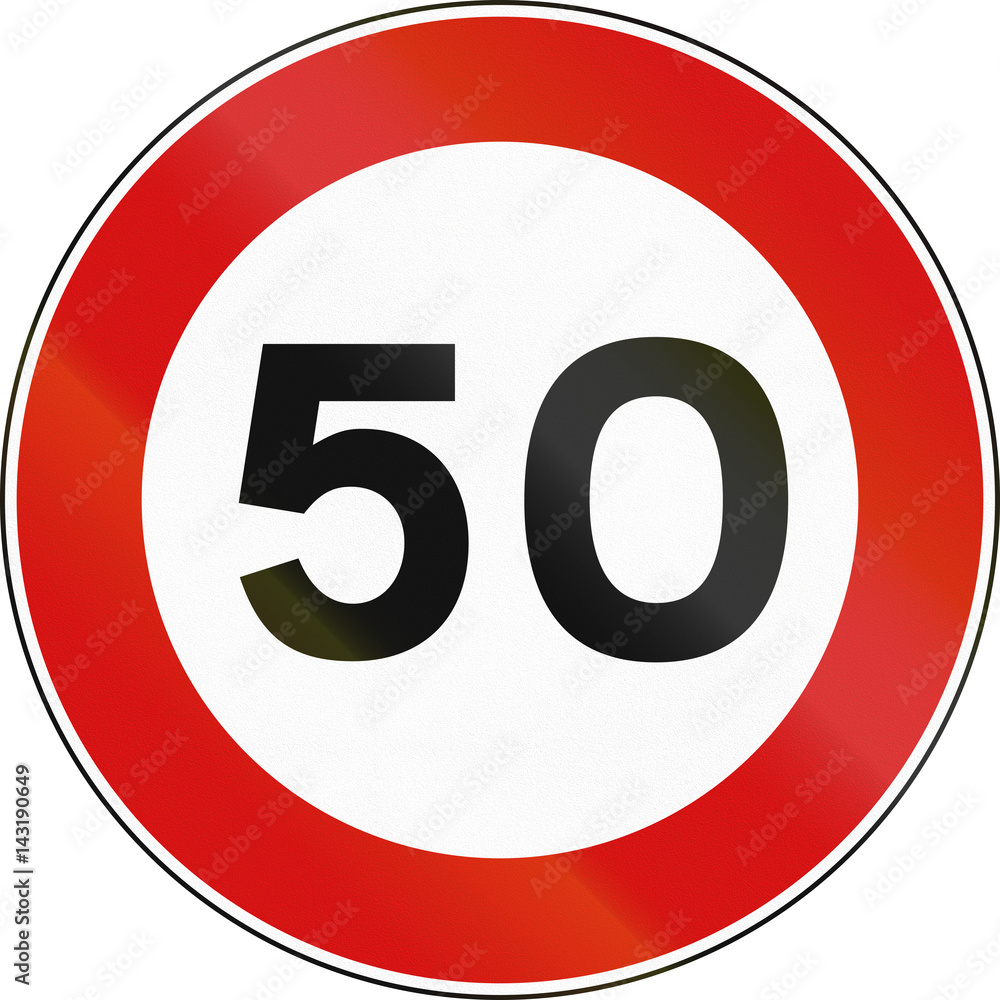 Road sign used in Malta - maximum speed limit