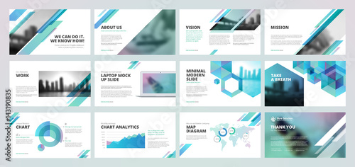 Business presentation templates. Set of vector infographic elements for presentation slides, annual report, business marketing, brochure, flyers, web design and banner, company presentation. photo