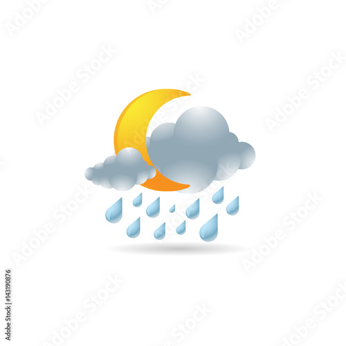 Color Icon - Weather overcast rainy