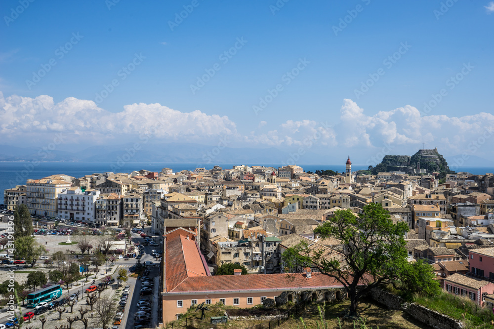 View of the historic center of Corfu town, Greece