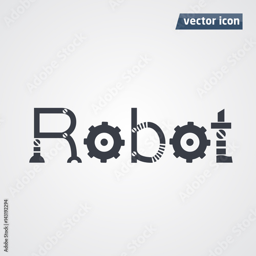 robot letters in word vector illustration