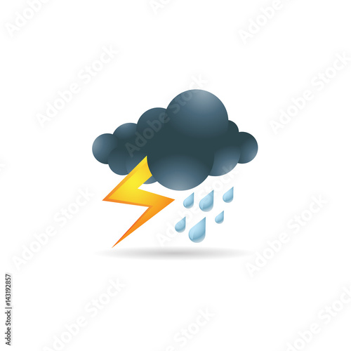 Color Icon - Weather overcast storm