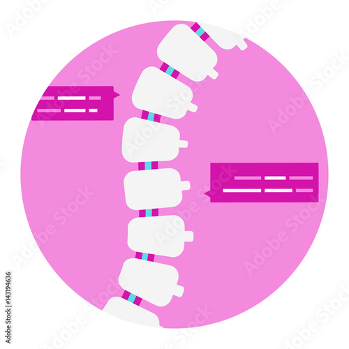 Spinal anatomy: Medical Flat Icon Vector