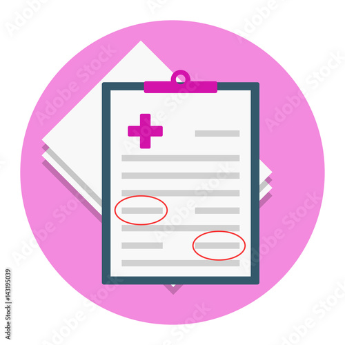 Case History: Medical Flat Icon Vector