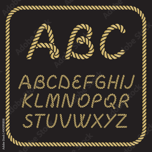 Nautical rope letters