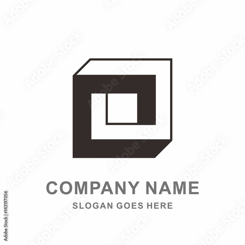 3D Geometric Square Cube Space Box Architecture Interior Construction Business Company Stock Vector Logo Design Template 