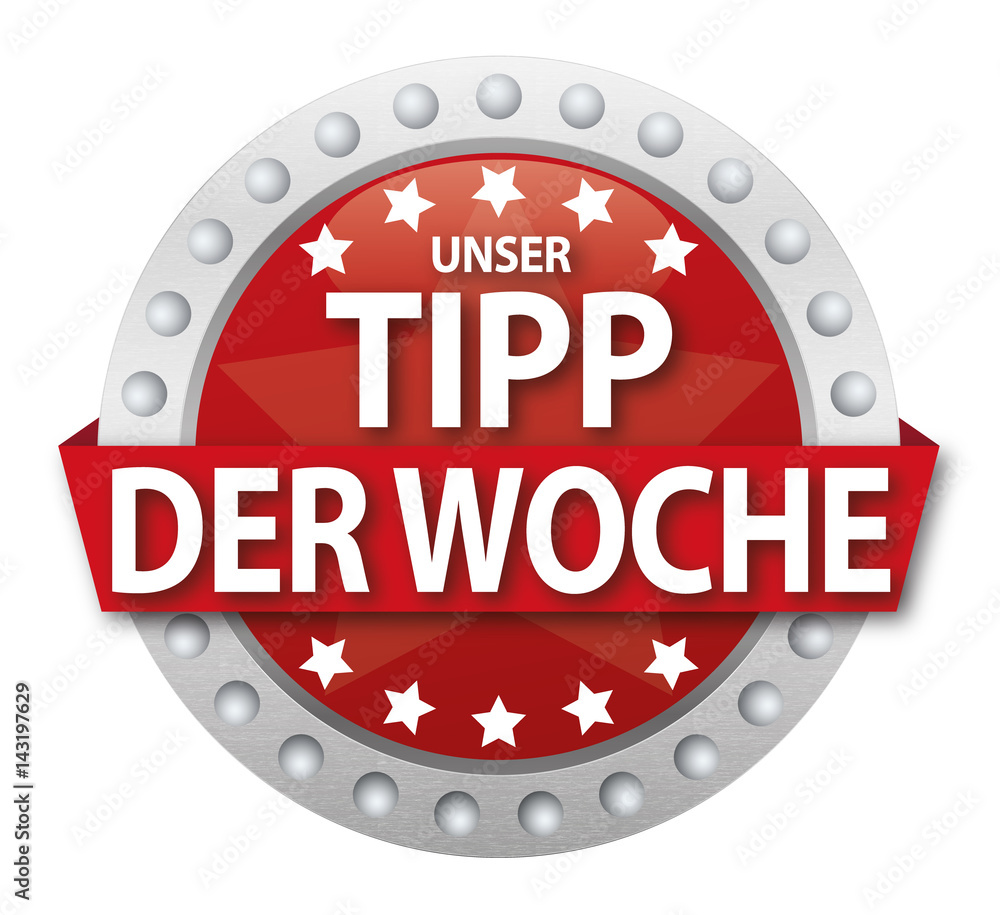 Button Unser Tipp der Woche, rot