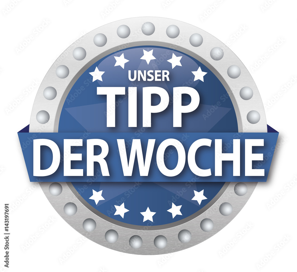 Button Unser Tipp der Woche, blau Button Unser Tipp der Woche, blau