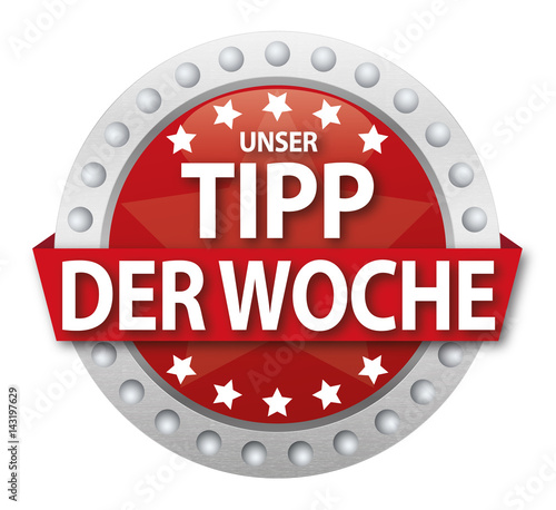 Button Unser Tipp der Woche, rot