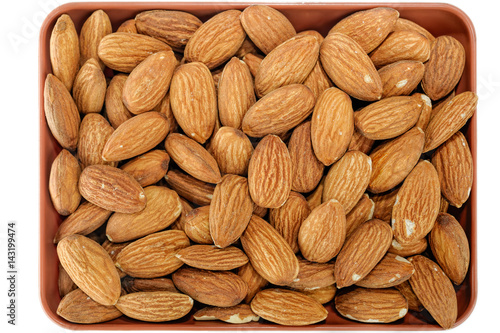 Peeled almonds kernels photo