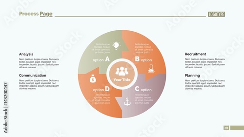 Circle Linked Four Sectors Slide Template