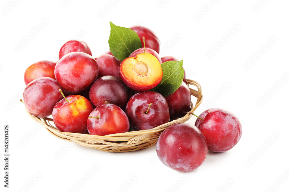 Fresh plums isolated on a white Fresh plums isolated on a white