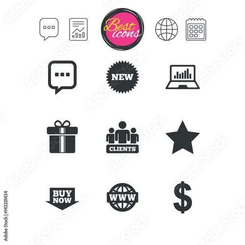 Online shopping, e-commerce and business icons.