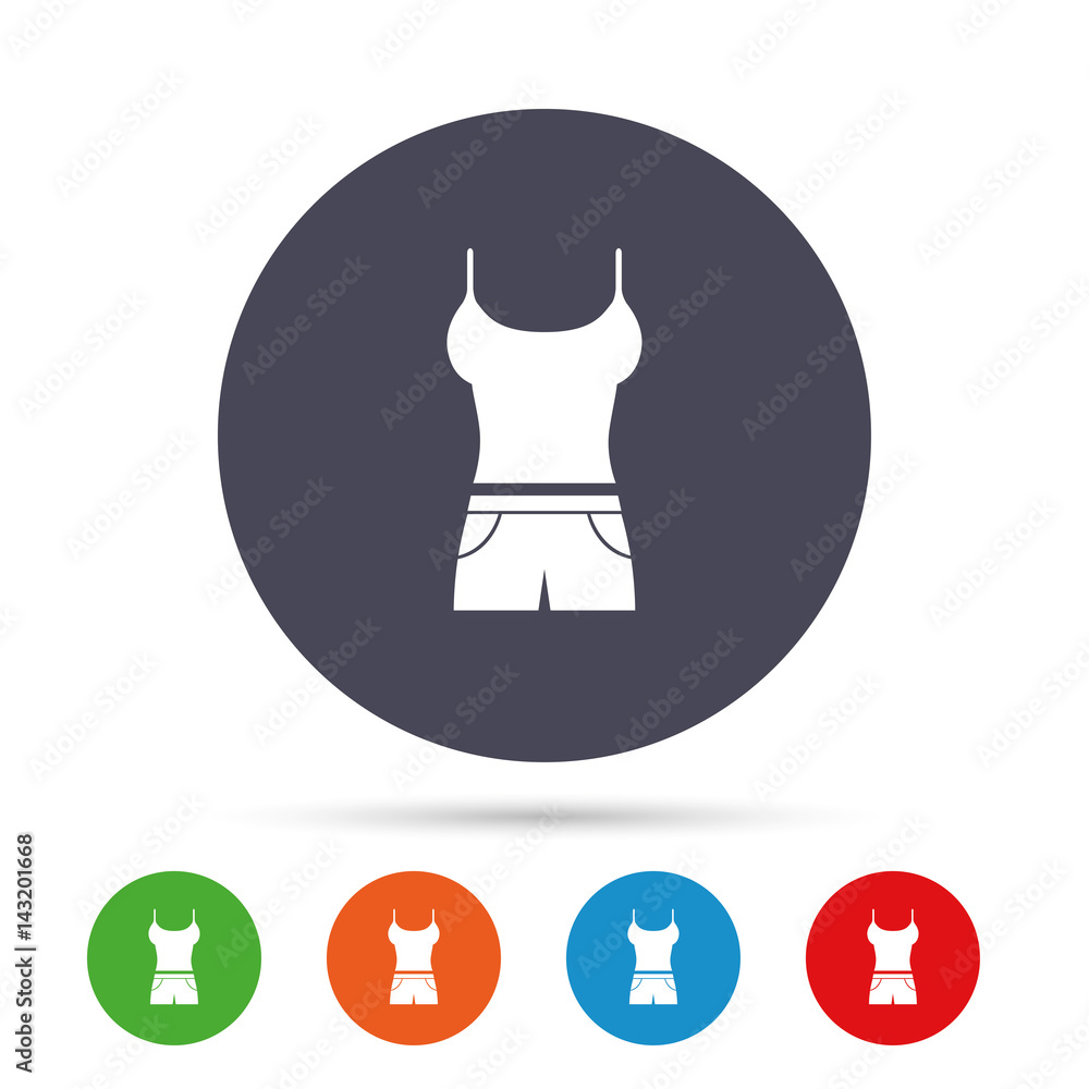 Women T-shirt sign icon. Intimates and sleeps. Women T-shirt sign icon. Intimates and sleeps.