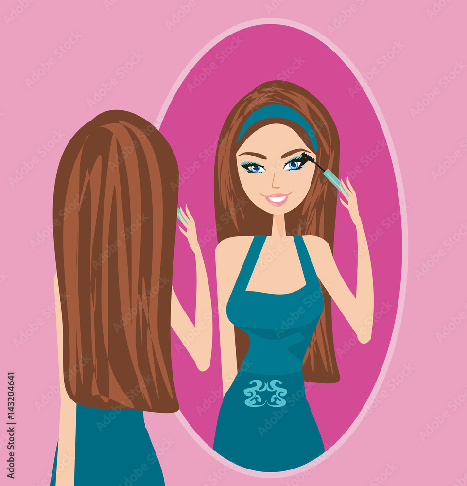 Girl applying make up Girl applying make up