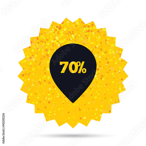 70 percent sale pointer tag sign icon.