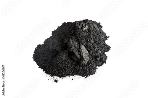 Activated charcoal powder shot with macro lens