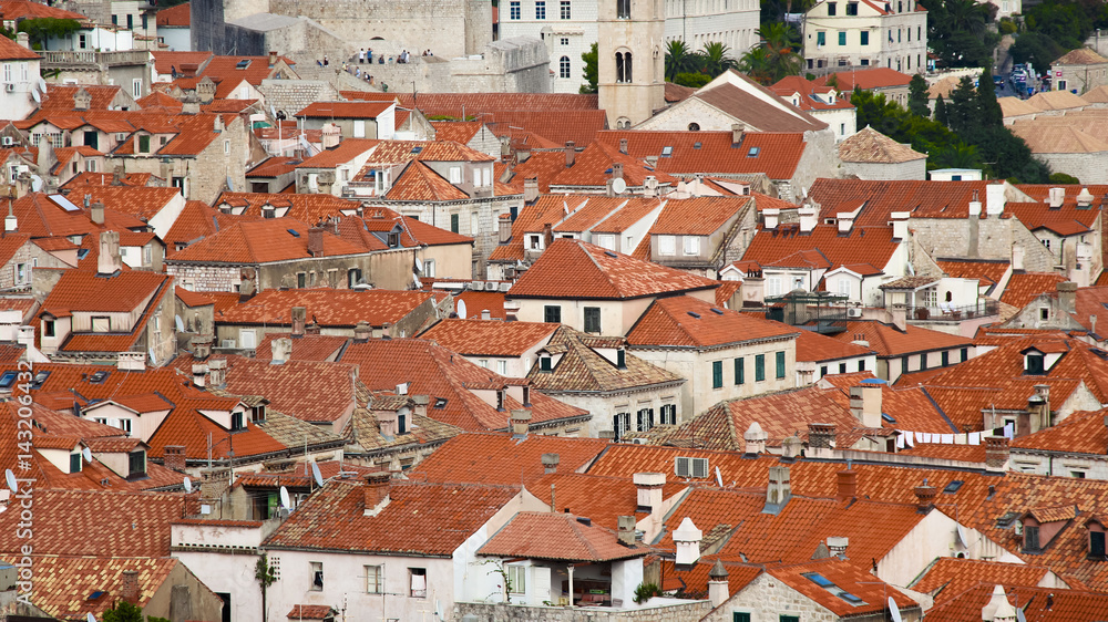 View of the red roofs, Croatia Dubrovnik city