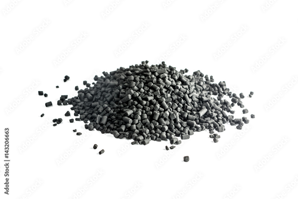 Granulated coal isolated on white background Granulated coal isolated on white background