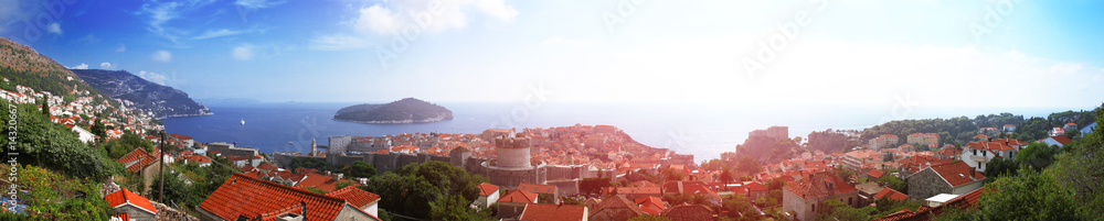 Panoramic View of the walled city, Croatia Dubrovnik city