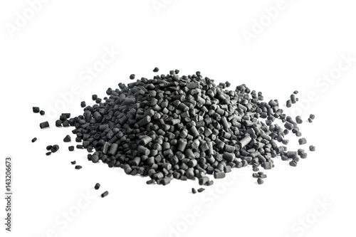 Granulated coal isolated on white background