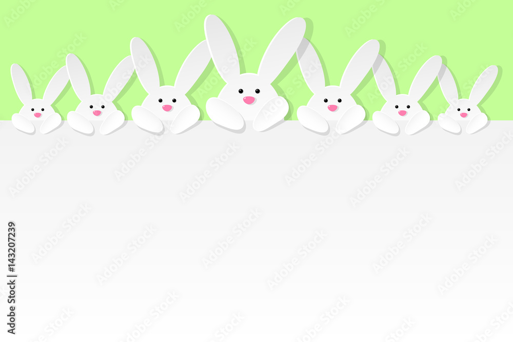 Obraz premium Easter bunnies design with copyspace. Vector.