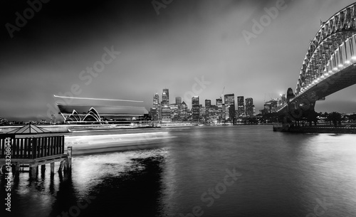 Photography Beautiful view of Sydney Harbour Bridge with sunset sky, Australia
