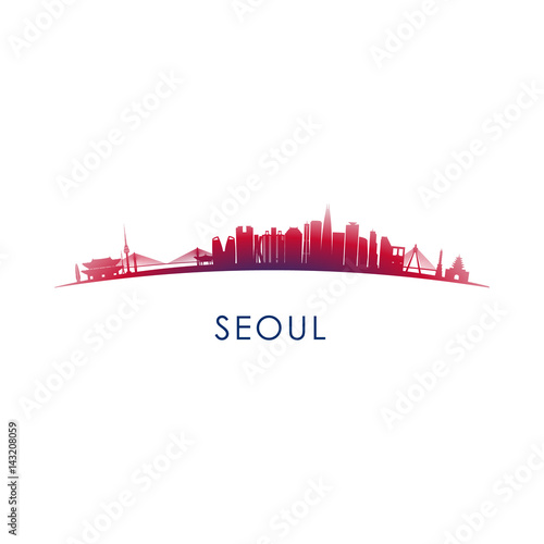 Seoul skyline silhouette.
