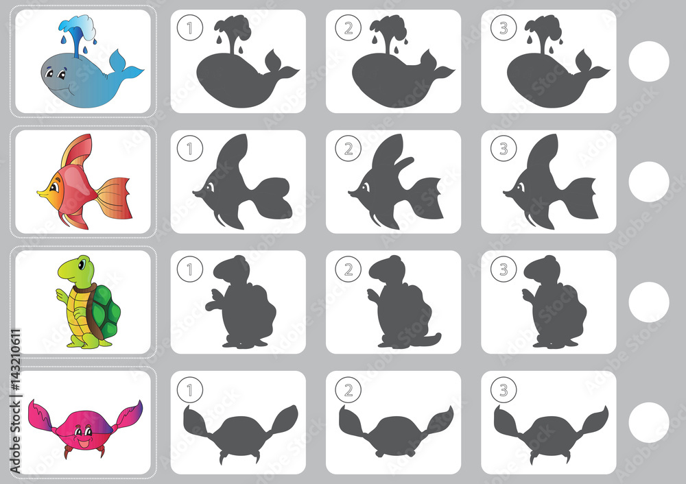 Match shadow - Worksheet for education Match shadow - Worksheet for education