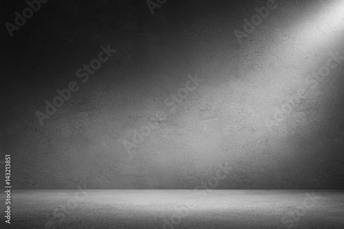 Interior room with dirty concrete wall and floor. 3d rendering illustration