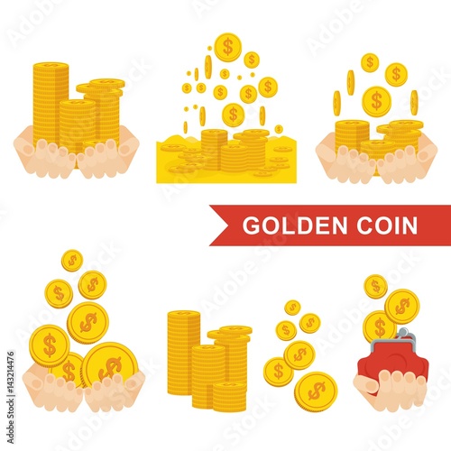 set of golden coin