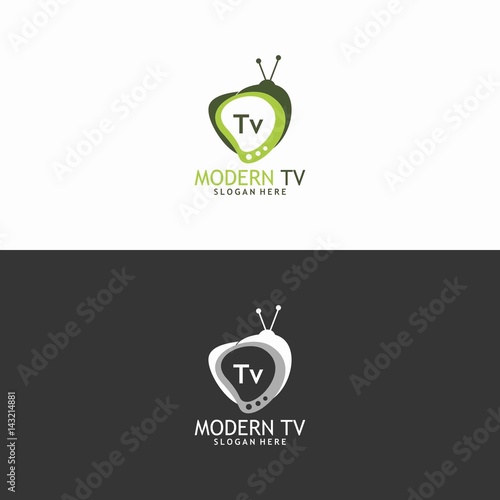 modern tv logo in vector