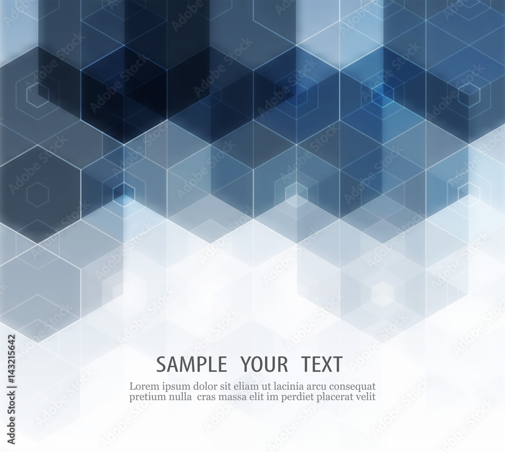 Obraz premium Vector Abstract geometric background. Template brochure design. Blue hexagon shape eps10