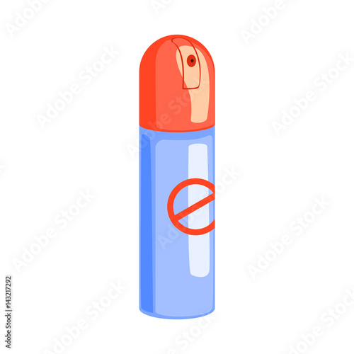Insect fumigation spray can. Colorful cartoon illustration
