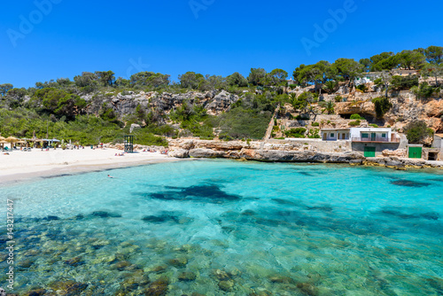 Fototapeta Naklejka Na Ścianę i Meble -  Cala Llombards - beautiful beach in bay of Mallorca, Spain