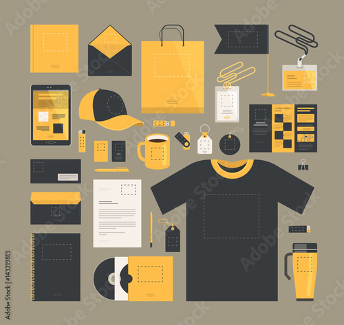 Business marketing. Corporate identity design, template. Brand, company, logo concept. Vector illustration