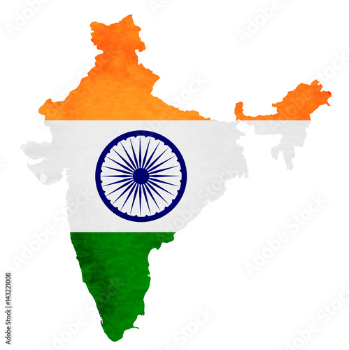 インド　地図　 国旗　アイコン