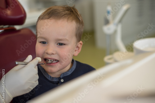 Little boy visiting dentist