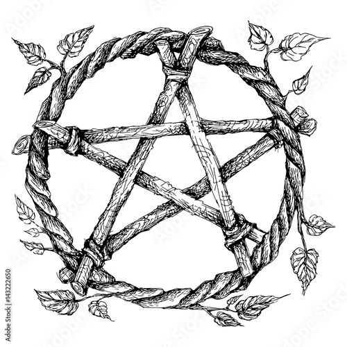 Abstract vector pentagram sign. Dreamcatcher.