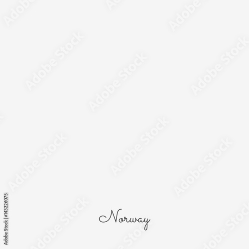 Norway region map: grey outline on white background. Detailed map of Norway regions. Vector illustration.
