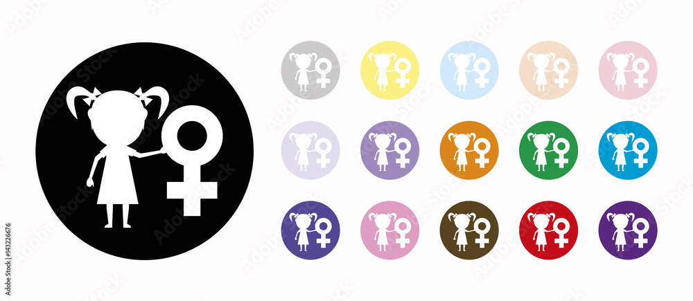 female girl set icons female girl set icons