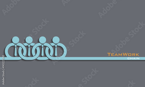 Teamwork concept / partner in chain, vector