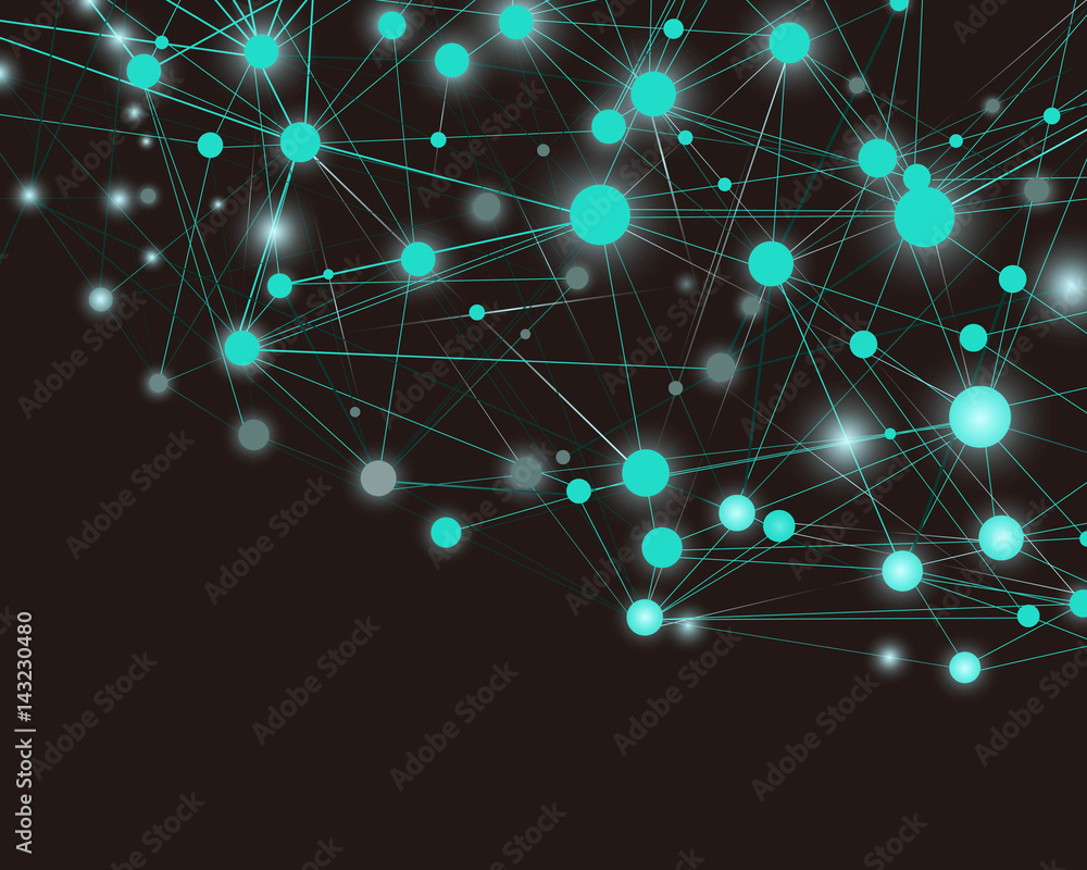 Abstract polygonal space on dark background Vector Abstract polygonal space on dark background Vector