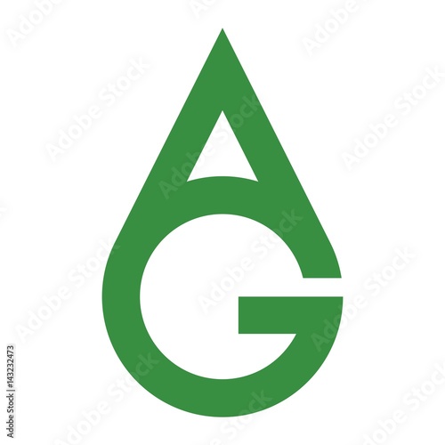 letter A and G logo template. water logo. photo