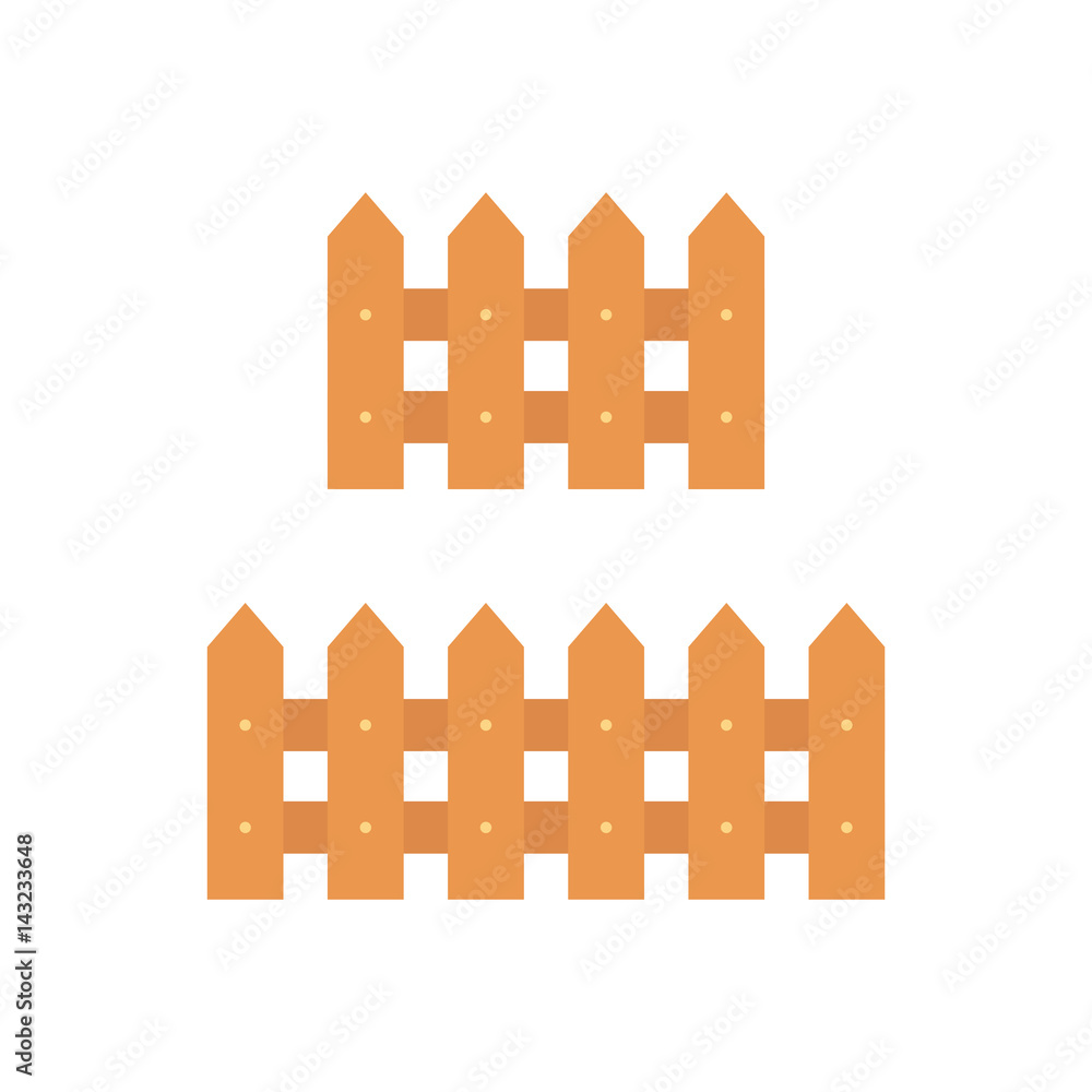 Wooden fence vector