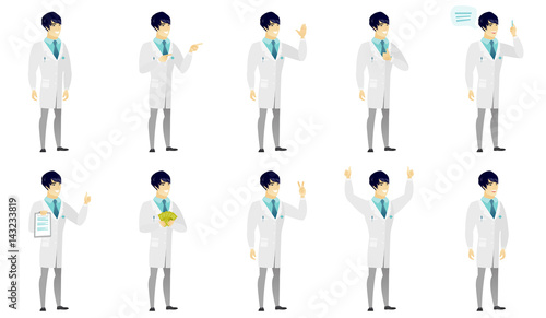 Vector set of illustrations with doctor characters